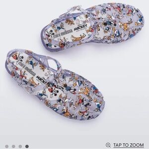 Mini Melissa possession Mickey and Friends Patterned jelly sandal sz 9